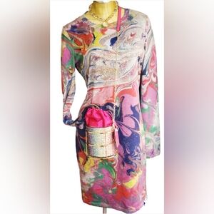 Healing Garden Abstract Print Dress